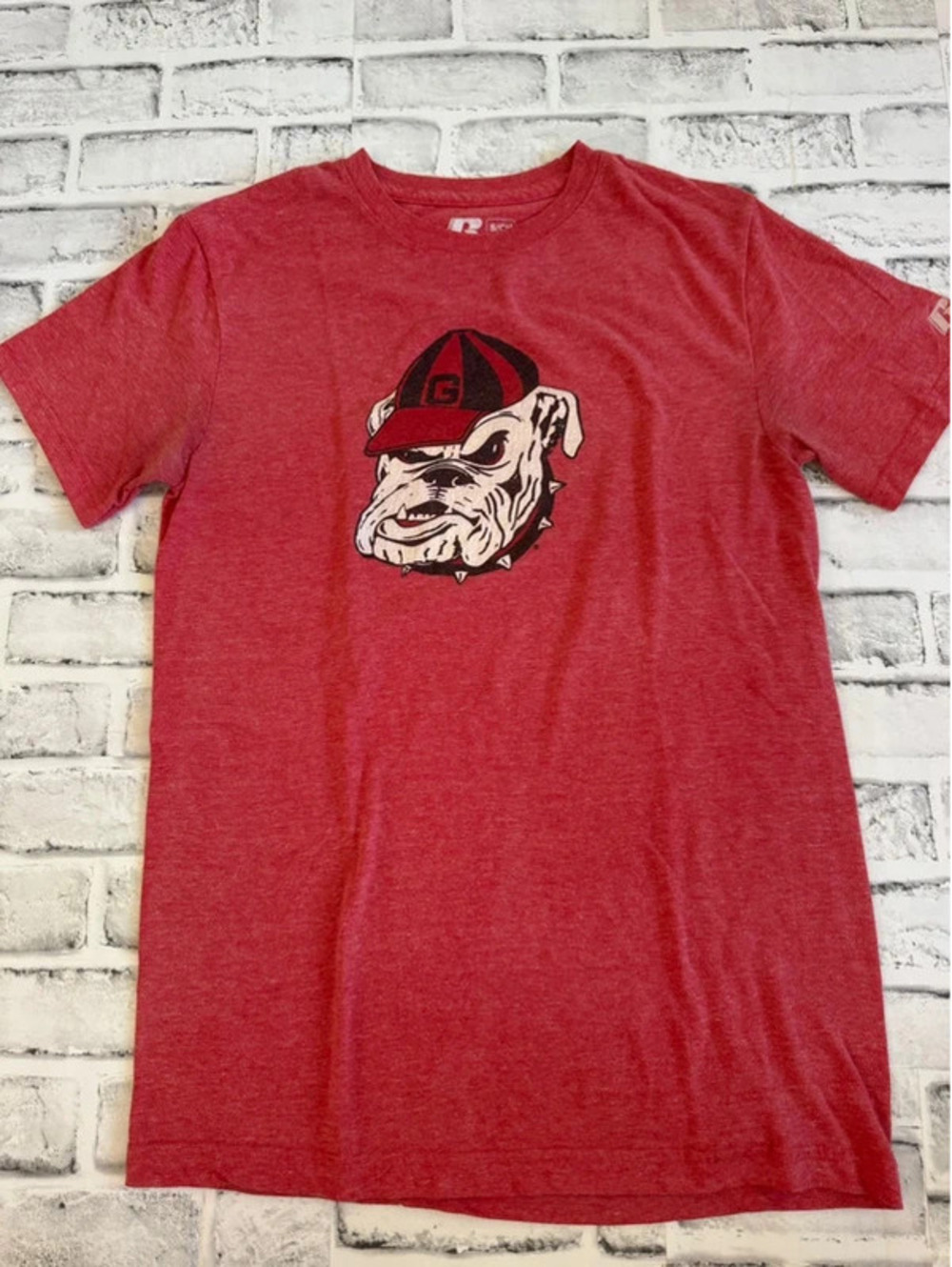 Adult Georgia Bulldogs short sleeve red t-shirt Small